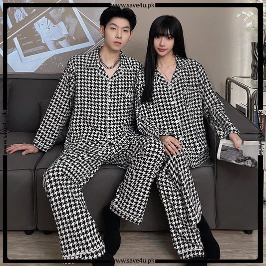 2-Pieces Printed Satin Silk Pajama Set