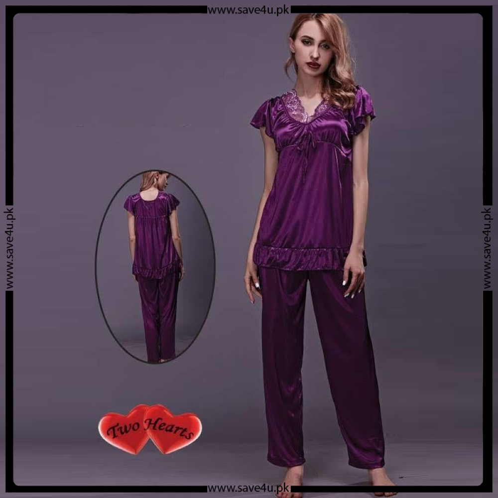 Women's Soft Comfortable Satin Silk Pajama Set