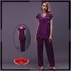 Women's Soft Comfortable Satin Silk Pajama Set
