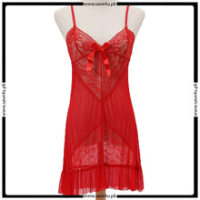 Load image into Gallery viewer, Lace Nightwear V Neck With G-String Panty
