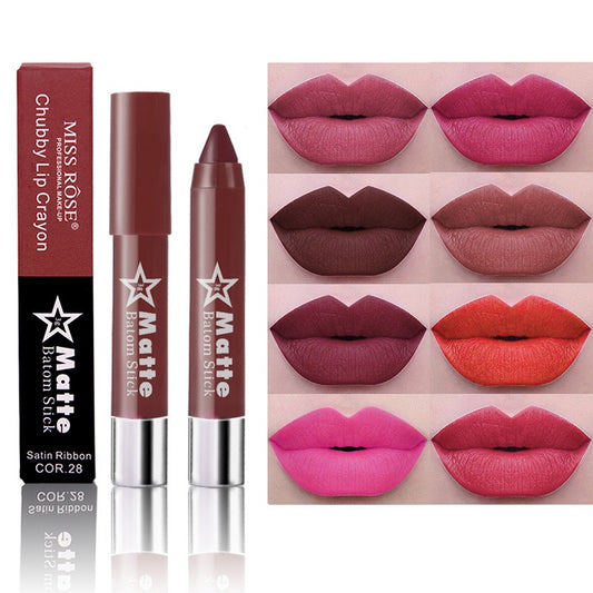 Pack of 2 Miss Rose Chubby Lip Crayon Matte Batom Stick