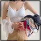 Flora Lace Net Thin Padded Bralette Lingerie Set