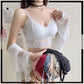 Flora Lace Net Thin Padded Bralette Lingerie Set