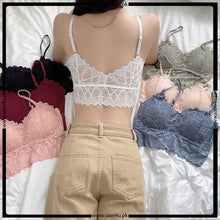 Load image into Gallery viewer, Flora Lace Net Thin Padded Bralette Lingerie Set

