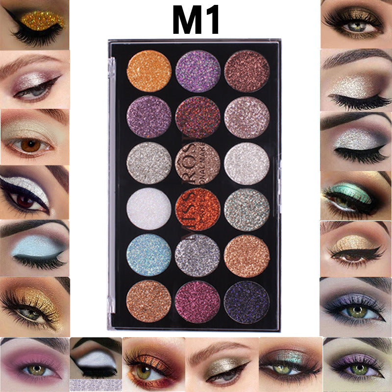 MISS ROSE 18-Color Sequin Glitter Eyeshadow Palette