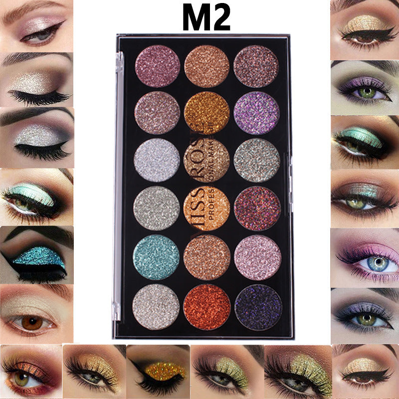 MISS ROSE 18-Color Sequin Glitter Eyeshadow Palette