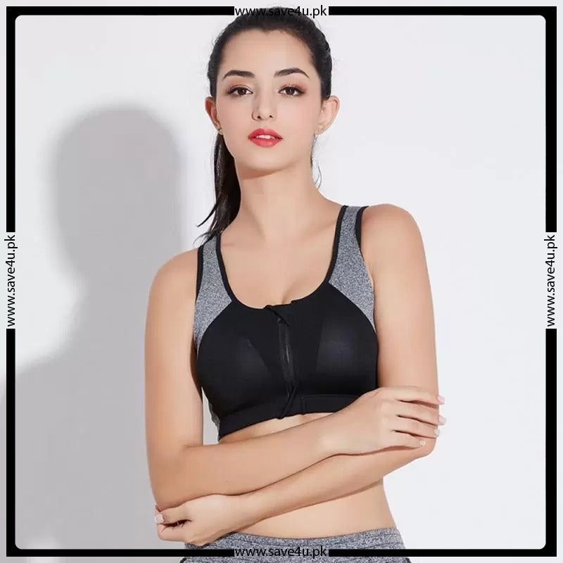 Front Open Zipper Comfortable Sports Bra