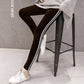 White Strips Velvet Tights For Women's