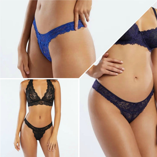 Packs of 2 Soft Lace Low Rise Thong Panty For Women