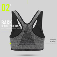 Load image into Gallery viewer, Women&#39;s Zipper Front Open Sports Bra with Removable Pads

