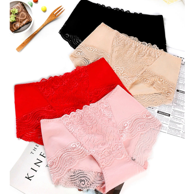 Women's High Cut lace Trim Seamless Underwear