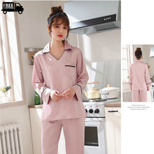 Load image into Gallery viewer, Seamless Notch Collar Satin Pajama Set
