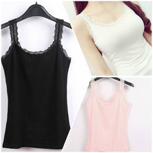 Load image into Gallery viewer, Lace Trim Cotton Soft Stretchy Tank Tops
