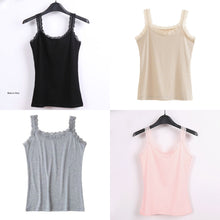 Load image into Gallery viewer, Lace Trim Cotton Soft Stretchy Tank Tops
