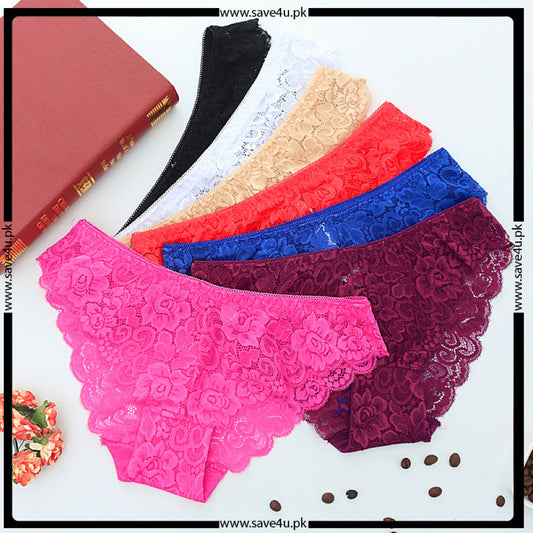 Pack of 2 Floral Lace Design See through Panties