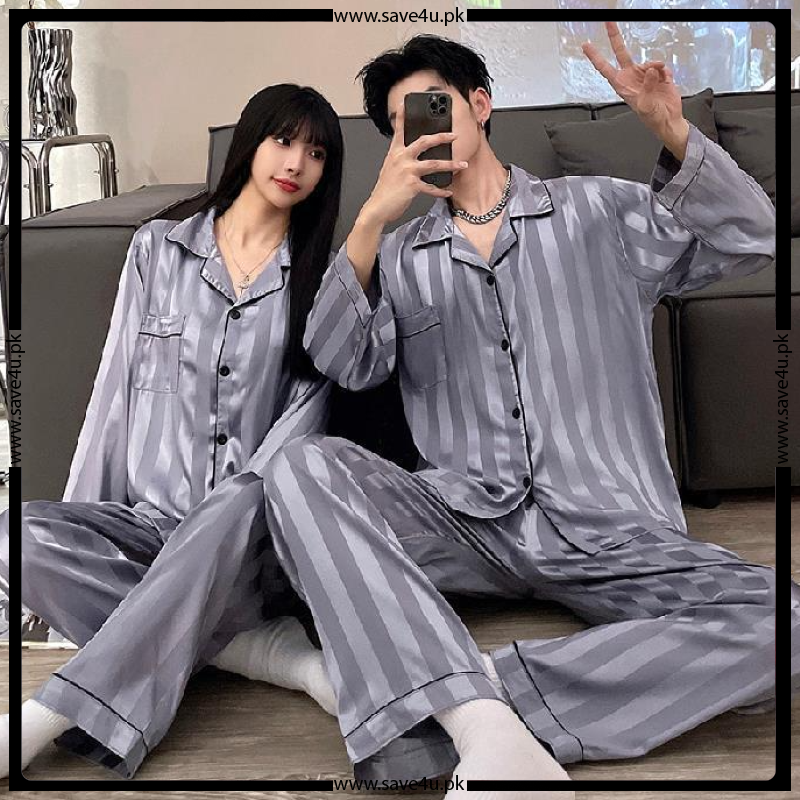 Lining Satin Silk 2-Pieces Pajama Set