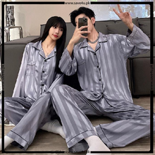 Load image into Gallery viewer, Lining Satin Silk 2-Pieces Pajama Set
