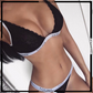 Lounge Strips Net Transparent Lace Bra Set