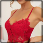 Lace Trim Fancy See Through Lingerie Set