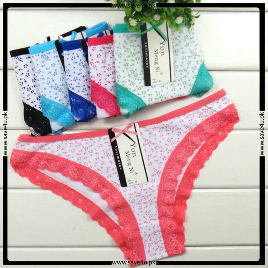 Pack of 2 Cotton Printed Thong High Cut Seamless Panties
