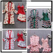 Load image into Gallery viewer, Polka Printed 3-Pcs Short Pajama Set
