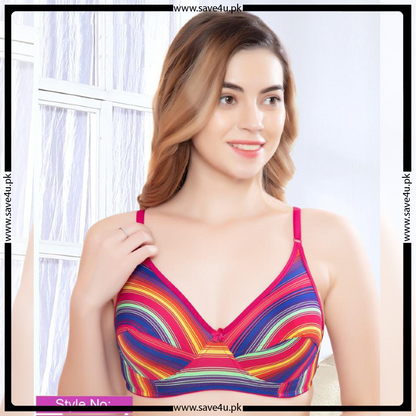 Non-Padded Cute Printed Design Comfy Wireless Bra