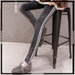 White Strips Velvet Tights For Women's