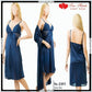 Ladies Floral Design Satin Silk 2-Pcs Long Nightwear Lingerie
