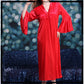 Long Silky Lace Trim Flutter Sleeve Night Gown