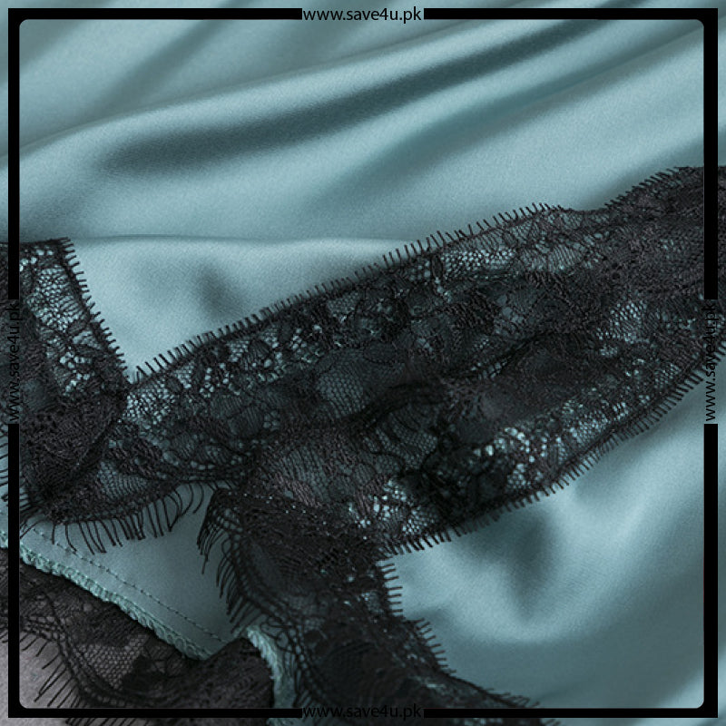 V-Neck Lace Trim Lingerie For Women's