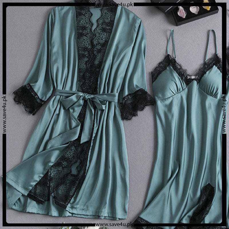 V-Neck Lace Trim Lingerie For Women's