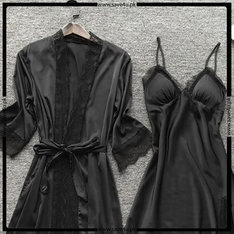 V-Neck Lace Trim Lingerie For Women's