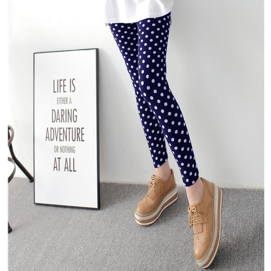 Soft Polka Dot Velvet Leggings For Women's