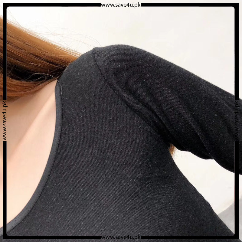 Soft Thin Crew Neck Ladies Underwear Suit