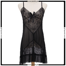 Load image into Gallery viewer, Lace Nightwear V Neck With G-String Panty
