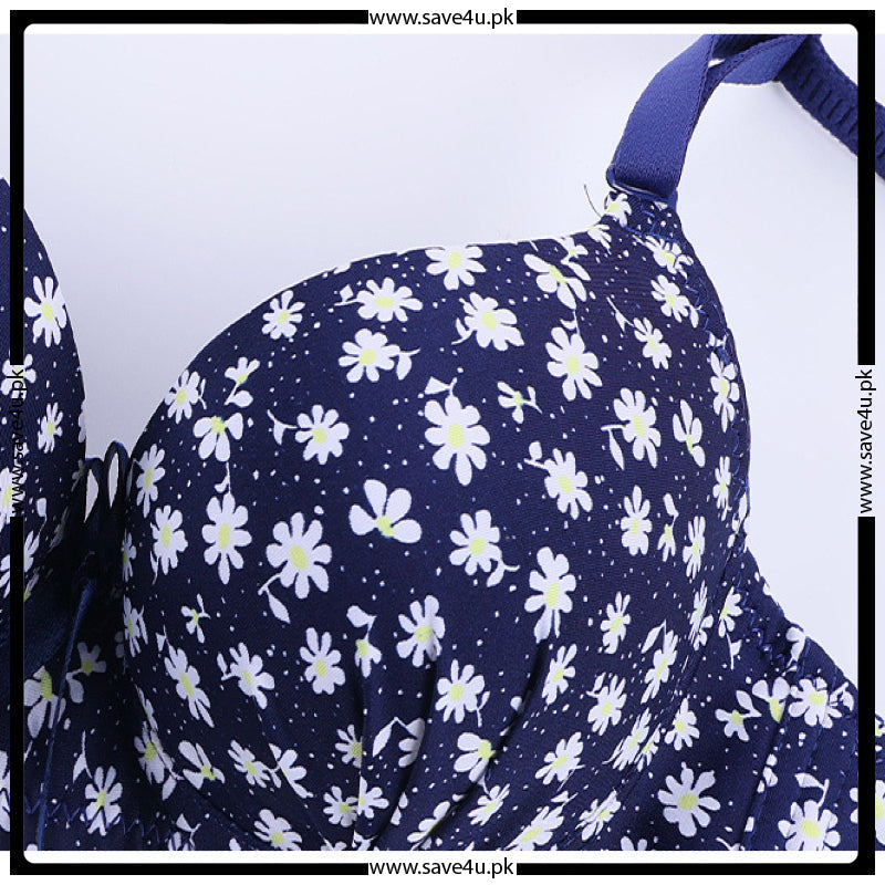 Push up Padded Floral Underwire Bra and Panty Set