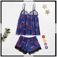Stylish Printed Satin Silk Lingerie With Boxer Panty