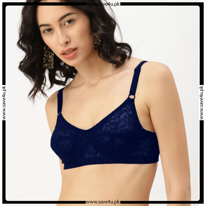 Floral Lace Design Wireless Non-Padded Bra