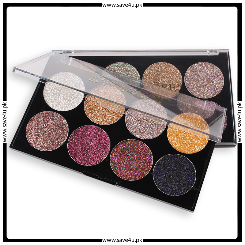 MISS ROSE 8 Colors Glitter Eyeshadow Palette