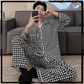 2-Pieces Printed Satin Silk Pajama Set