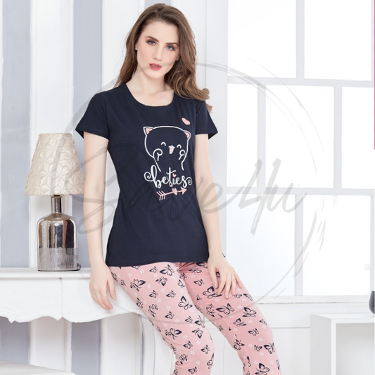 Printed Style Lounge Wear For Ladies