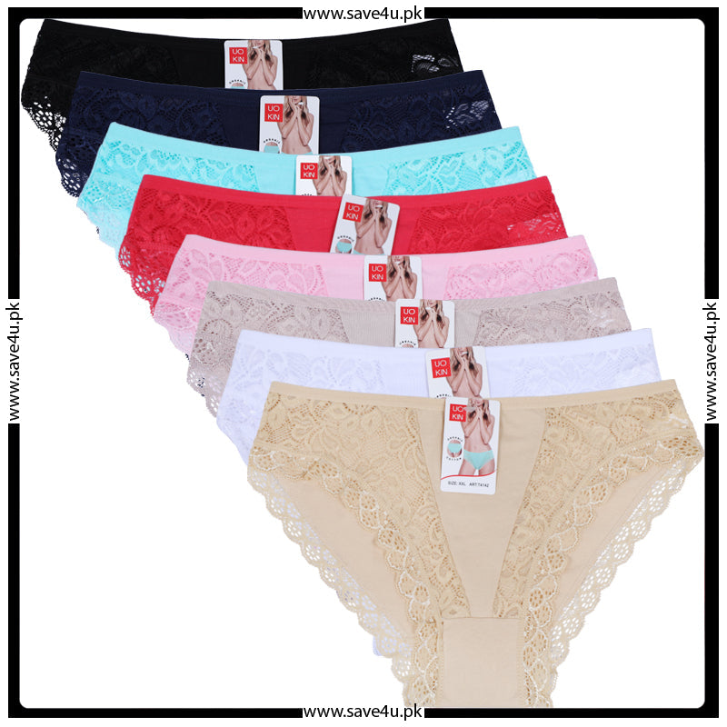 Pack of 2 Lace Trim Floral Lace Panties For Women
