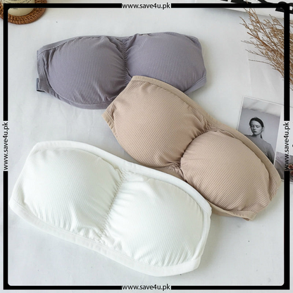 Seamless Cotton Strapless Bra with Removable Pads