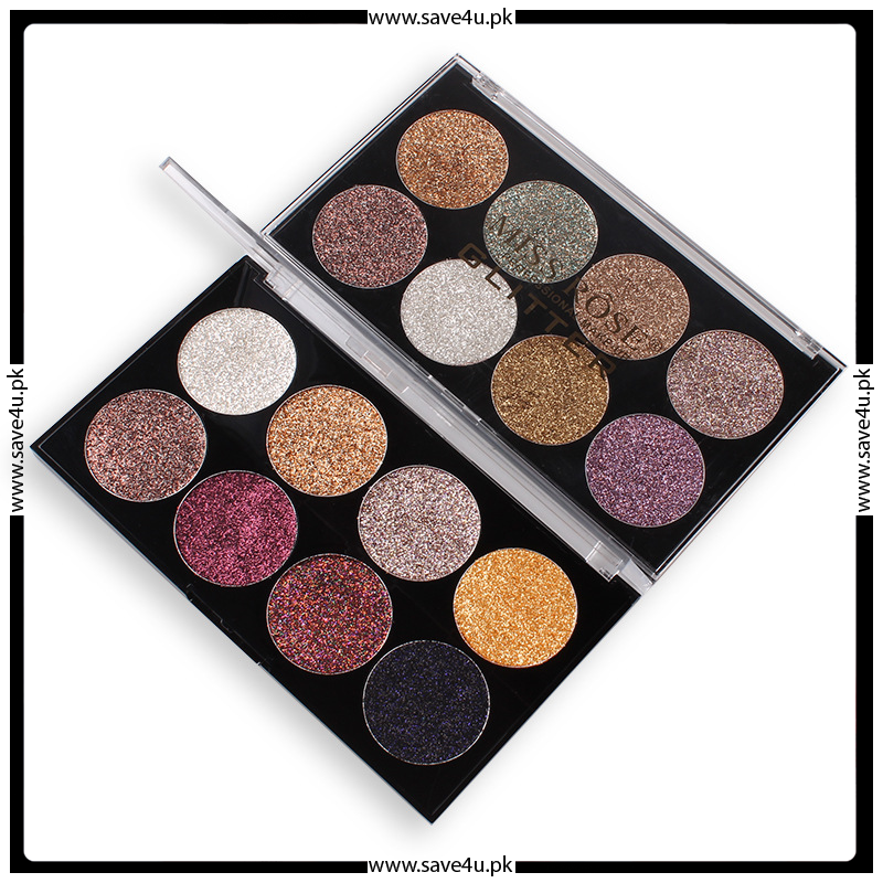 MISS ROSE 8 Colors Glitter Eyeshadow Palette