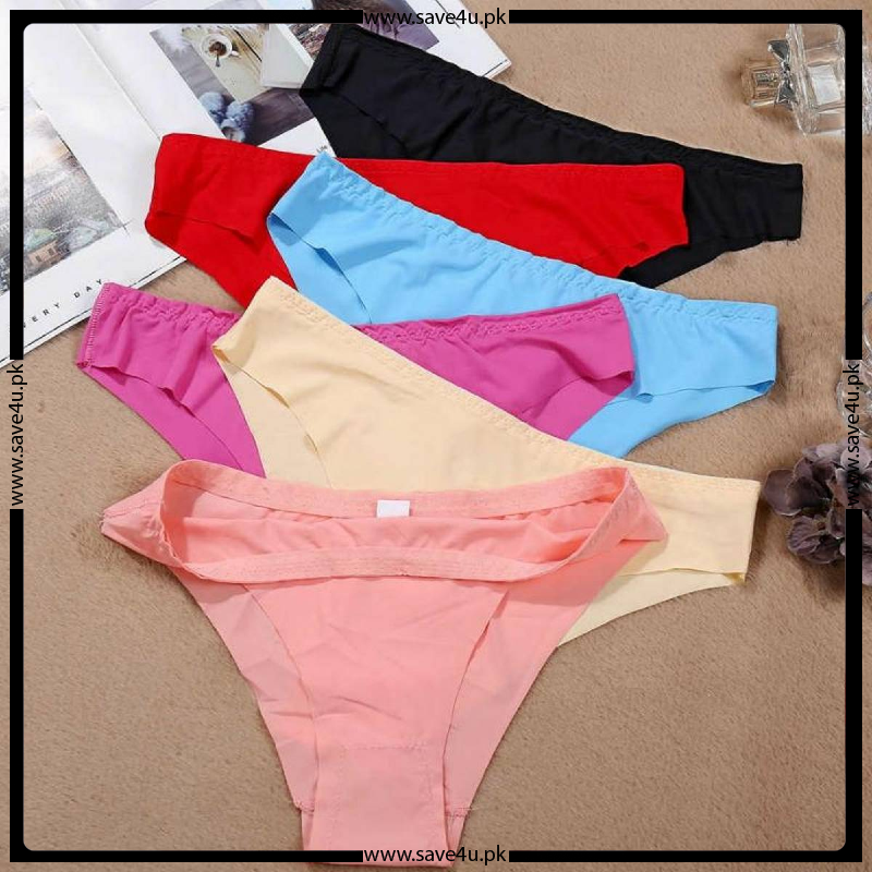Pack of 2 Women's Plain Design Nylon Thong Panties