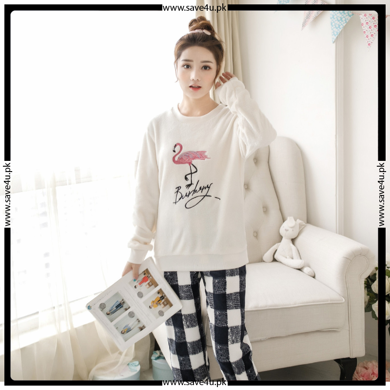 Winter Wear Fleece Ladies Nightdress Suit For Girls