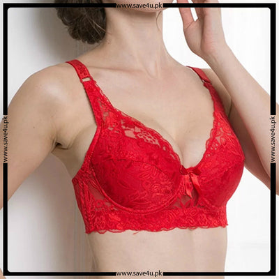 Ladies Floral Lace Design Wired Thin Padded Bra - Save4u™