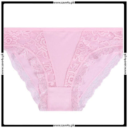 Pack of 2 Lace Trim Floral Lace Panties For Women