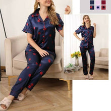 Load image into Gallery viewer, Polka Print Satin Silk Soft Pajama Set
