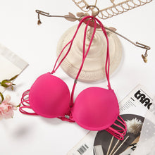 Load image into Gallery viewer, Front Closure Bra , front open bra , front closure seamless bra , new style bra , fancy bar , without hook bra , padded front open bra , underwire front closure bra , halter shape bra

